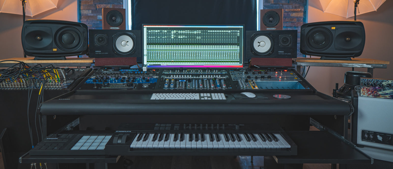 Music Desk, Computer Desk with Keyboard Tray, Studio Desk for Music  Production, Recording Studio Desk for Producer, Modern Work Study PC Desk  with